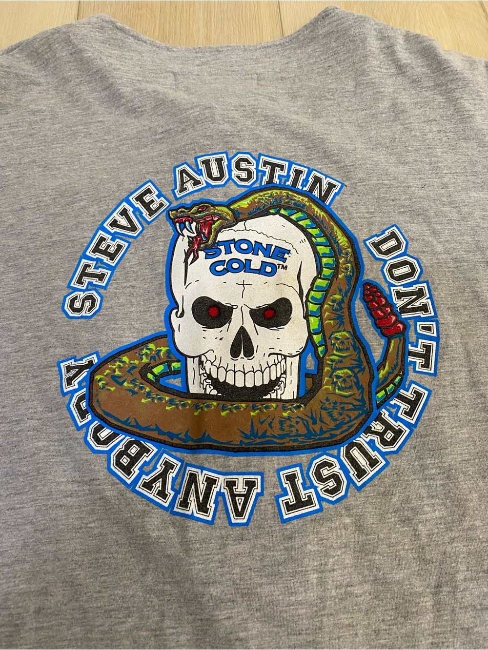 Vintage WWF Stone Cold Steve Austin Baseball Jersey Size XL 2000 WWE Skull Snake